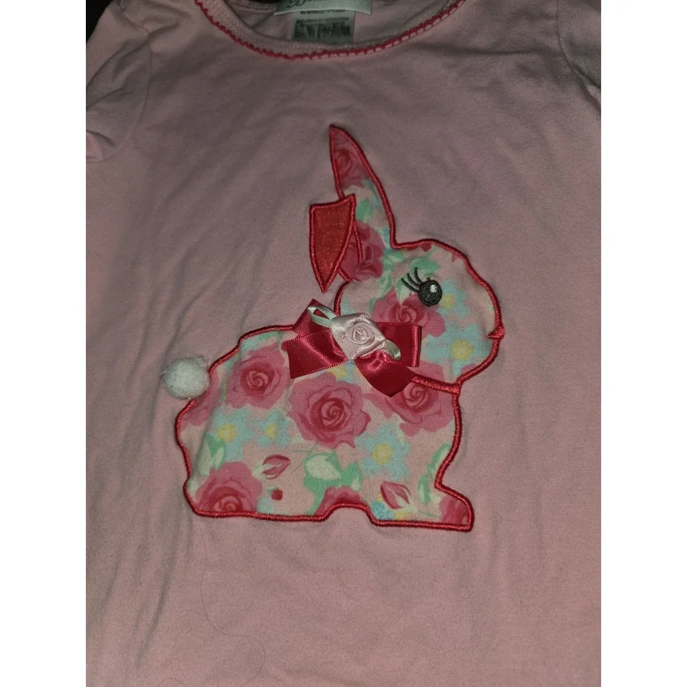Bonnie jean‎ spring floral Easter bunny outfit top leggings size 4